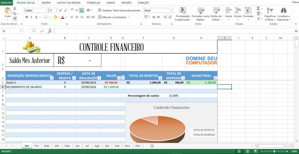 Planilha de Controle Financeiro no Excel - Domine Seu Computador